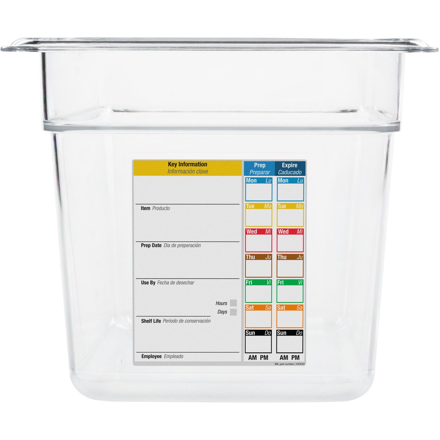 Carlisle 30662IMLUC07 1/3 Size Clear Polycarbonate StorPlus PermaLabel Food Pan with Integrated Label, 6" Deep
