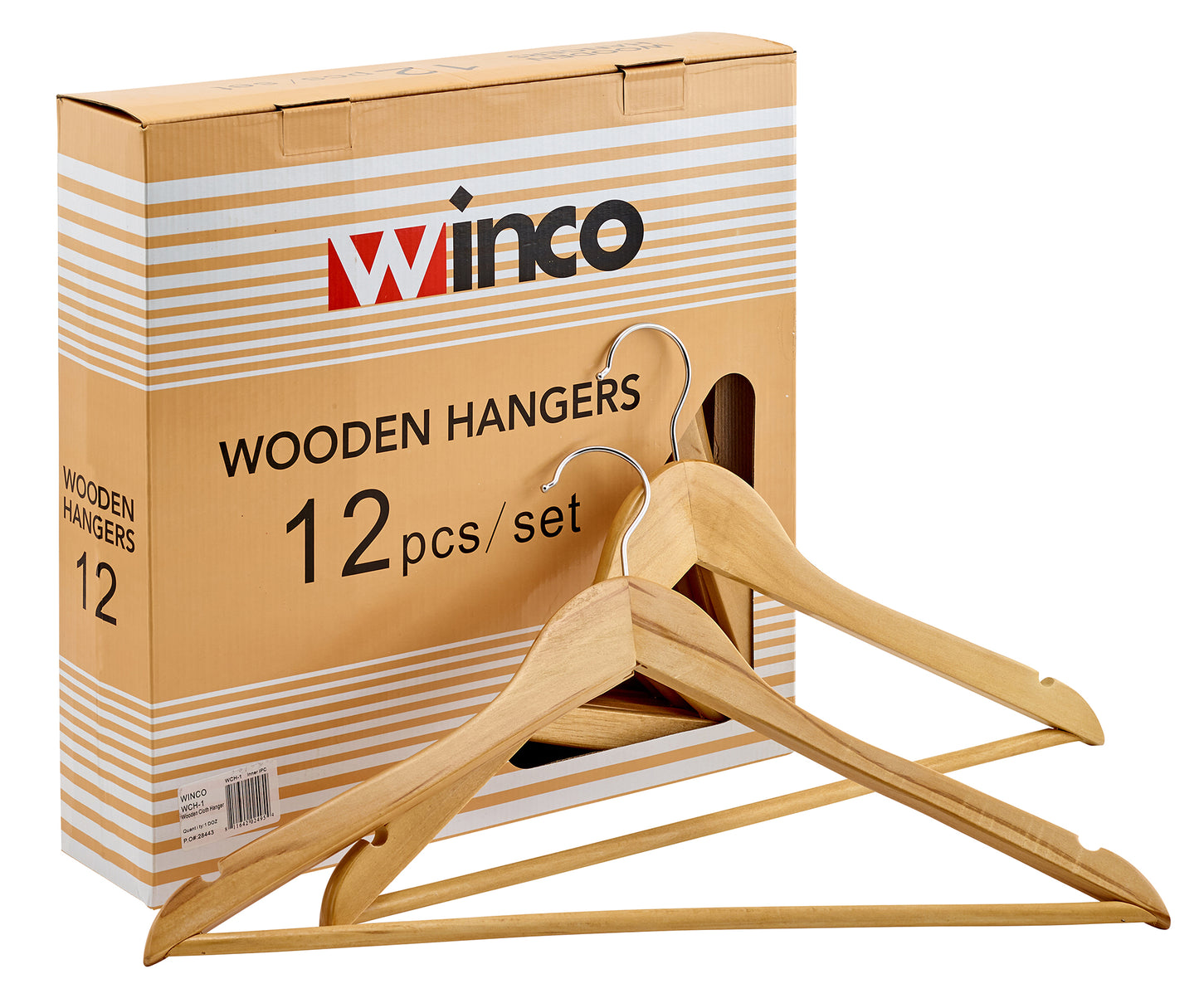 Winco WCH-1 Wooden Clothes Hanger