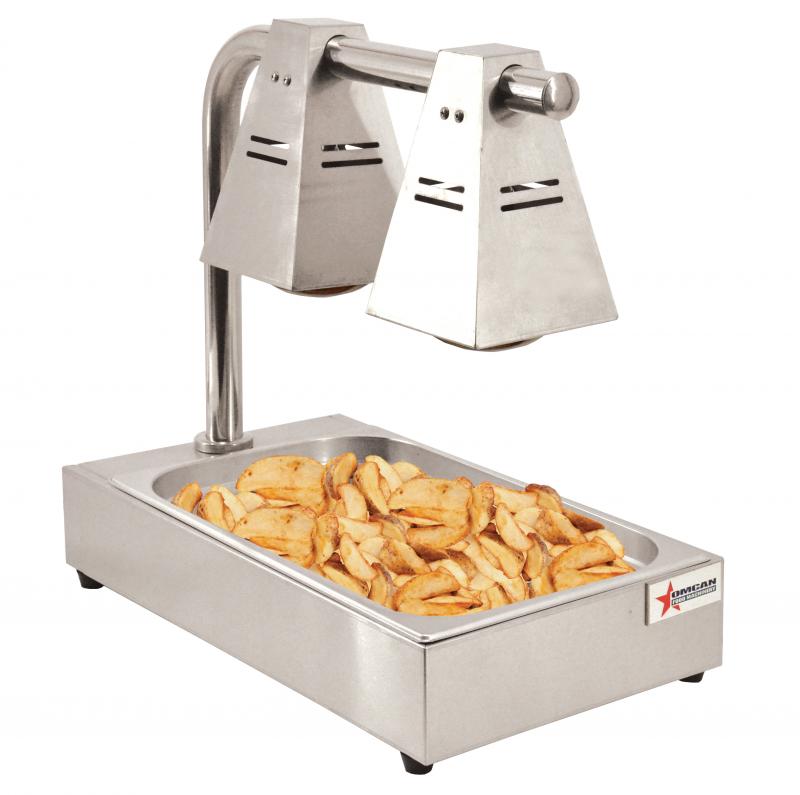 Omcan 39601 Double - Bulb Chip Dump with Tray and 275-Watt Infrared Bulb