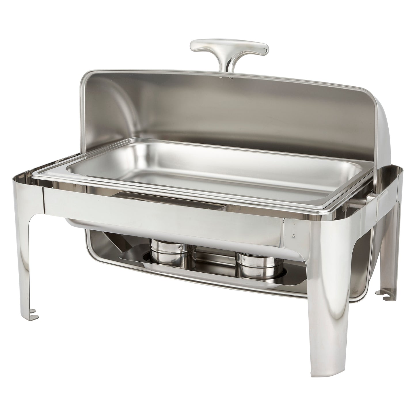 Winco 601 8 Qt. Full-size Stainless Steel Madison Roll-Top Chafer, Heavyweight