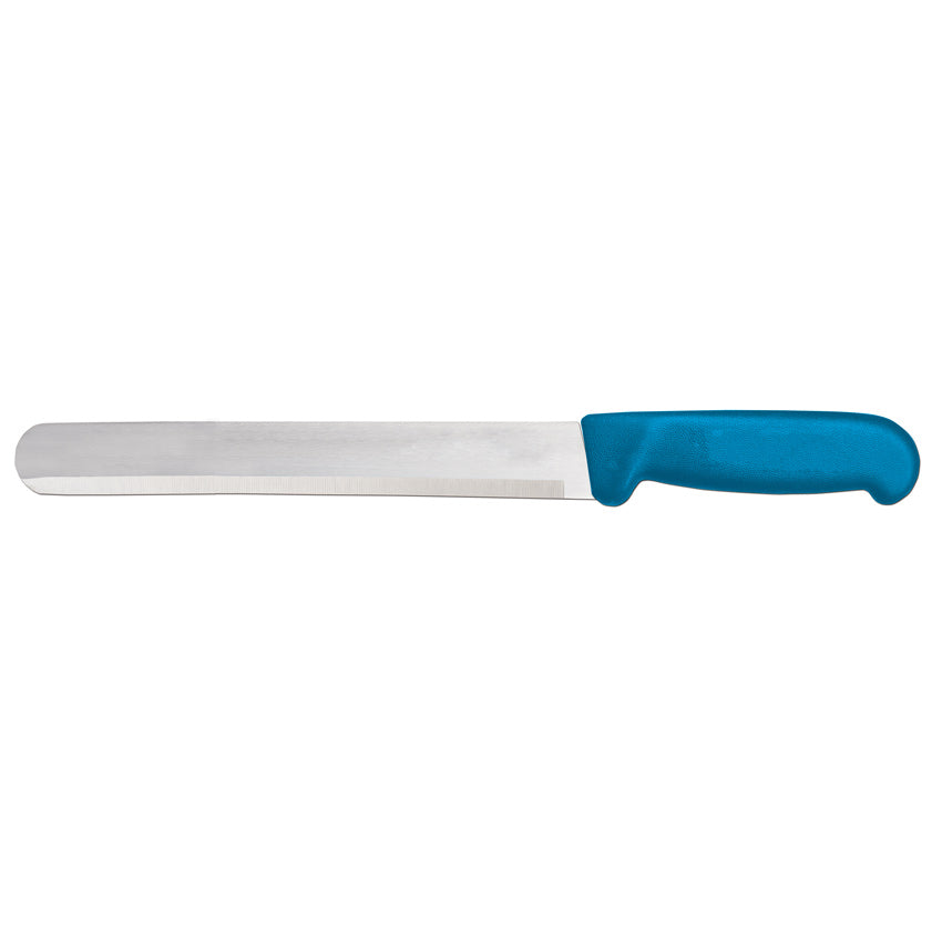 Omcan 12543 12-inch Blue Polypropylene Handle Slicer Straight Knife