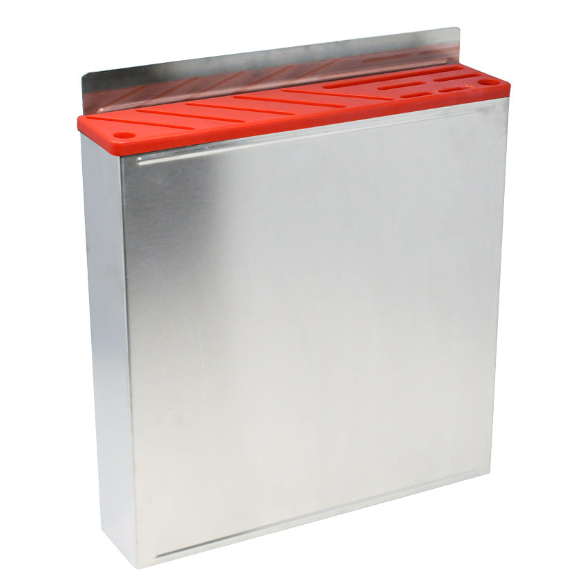Omcan 12931 Stainless Steel Knife Rack with Red Plastic Insert
