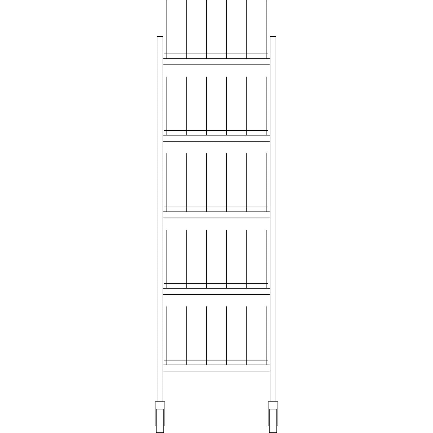 Dinex DX1173X50 50 Domes or 100 Bases 19.50" x 20.25" x 73" Stainless Steel Drying and Storage Cart
