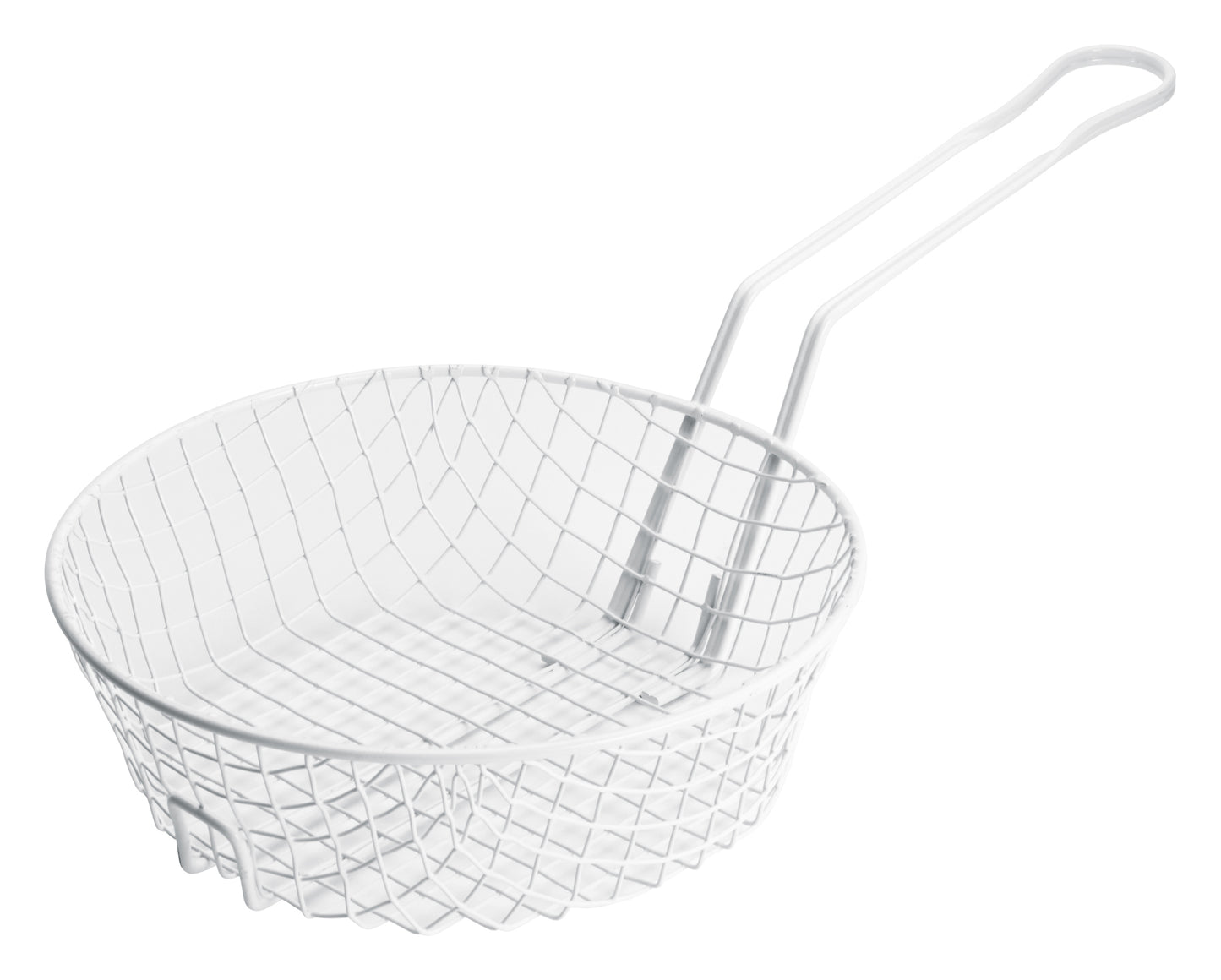 Winco MSBW-10 10" White Plastic Coating Breading Basket, Coarse Mesh