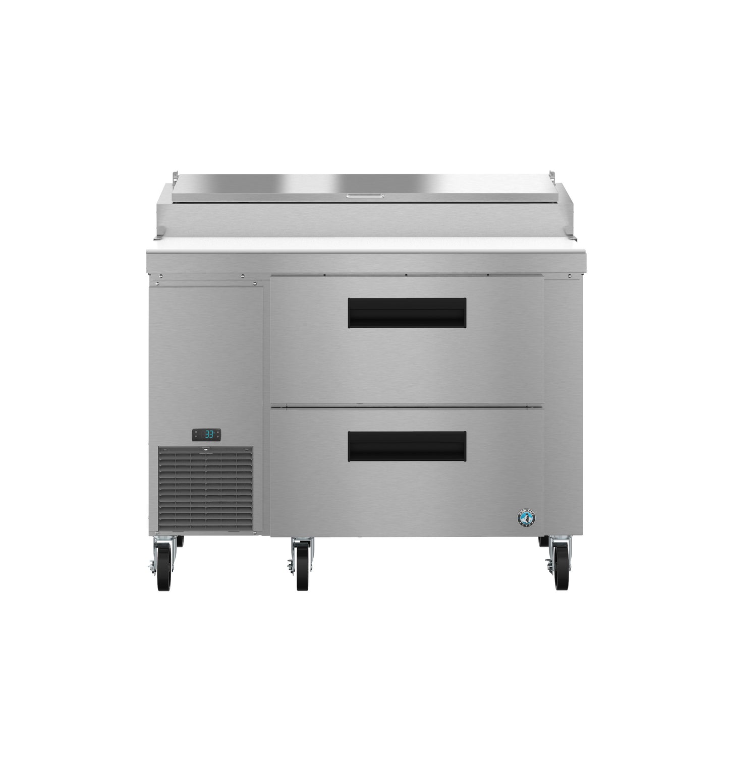 Hoshizaki PR46B-D2 One Section Stainless Doors Pizza Prep Table Refrigerator