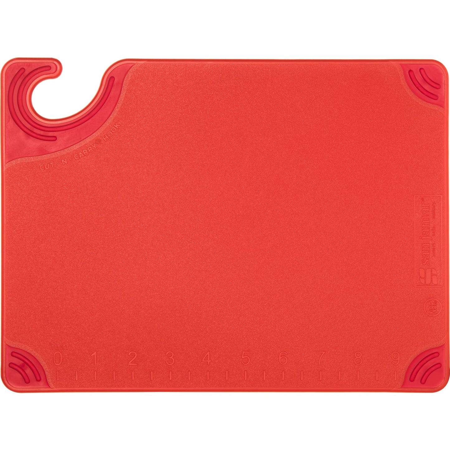 San Jamar CBG912RD 9" x 12" x 0.375" Red Saf-T-Grip Cutting Board