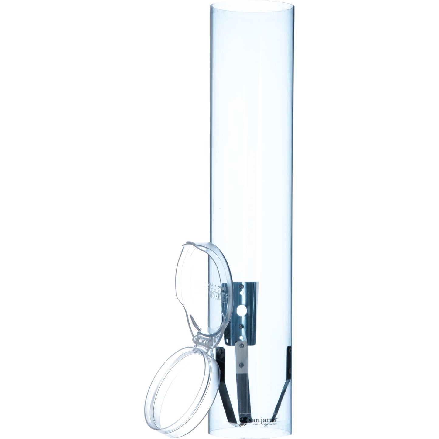 San Jamar C4160TBL Small Blue Pull-Type Water Cup Dispenser with Flip Cap