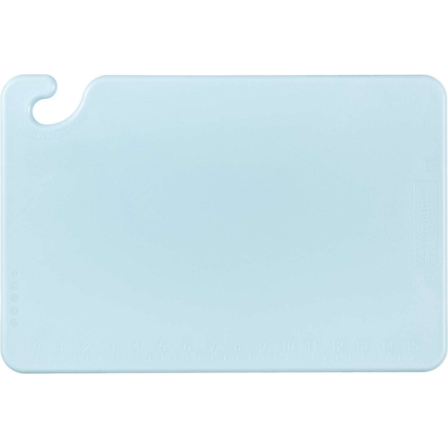 San Jamar CB121812BL 12" x 18" x 0.5" Blue Cut-N-Carry Cutting Board
