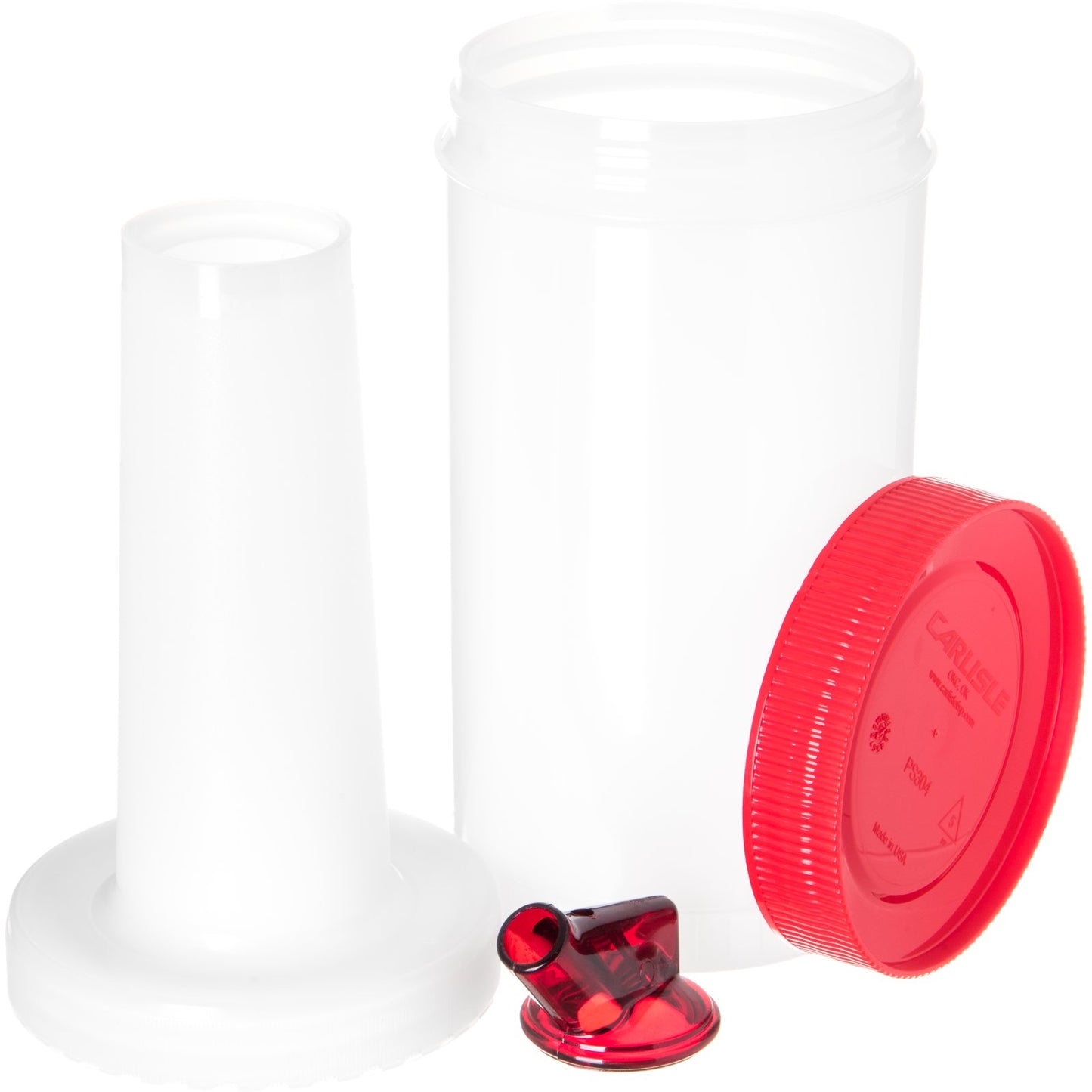 Carlisle PS601N05 32 oz/ Quart Red Store N' Pour Complete Unit Bundle