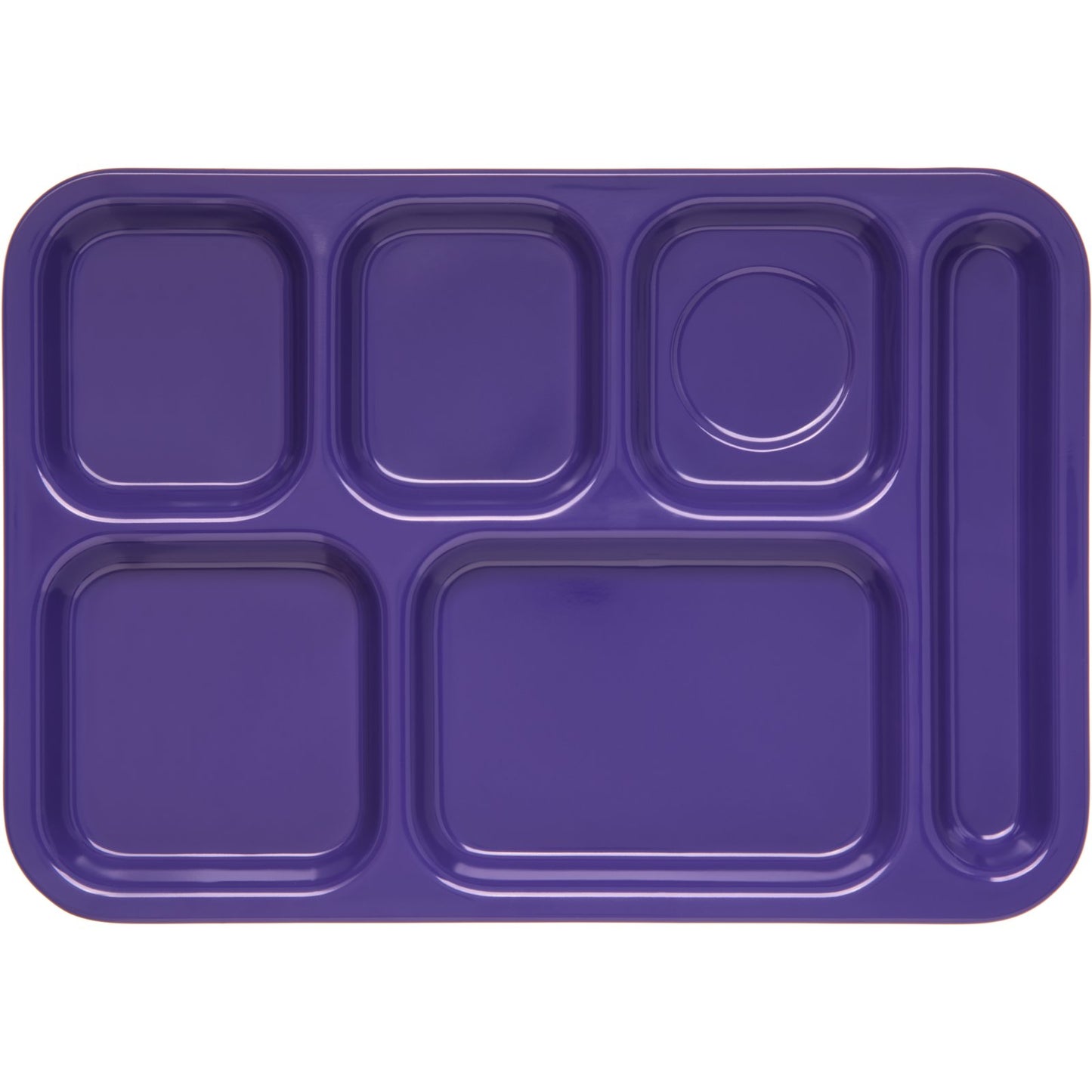 Carlisle 4398887 14.5" x 10" Purple 6-Compartment Melamine Right Hand Tray