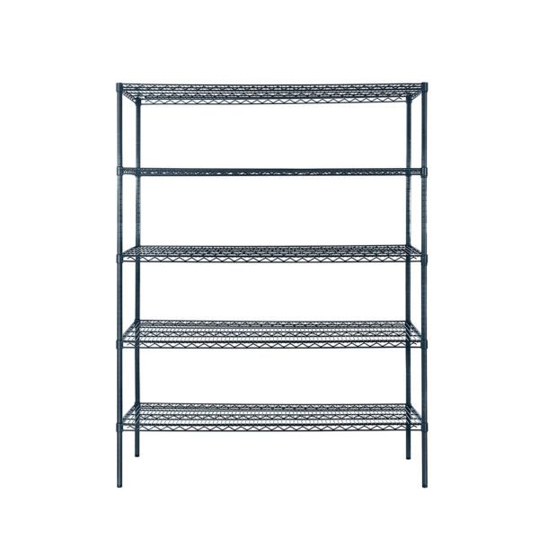 Atosa MWSSE182486 18"x24" Slate Gray 5-Shelf Epoxy Shelving Unit with 86" Post