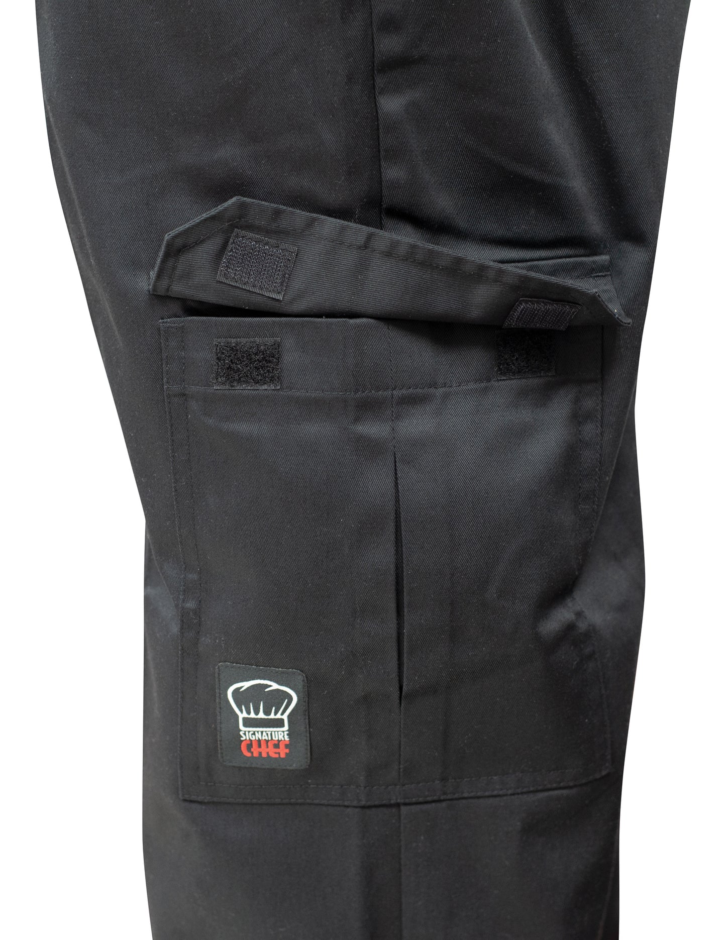 Winco UNF-11KXXL 2XL Black Cargo Chef Pants