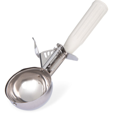Carlisle 60300-10 3.8 oz #10 Ivory 18-8 Stainless Steel Disher Scoop
