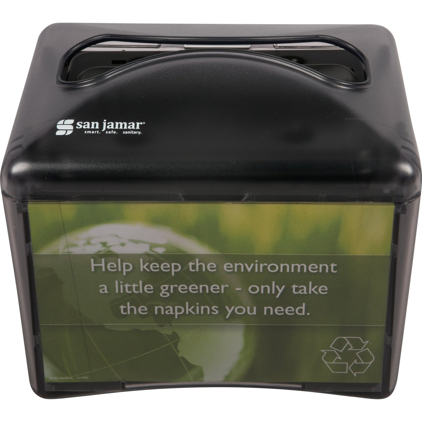 Carlisle H4003TBK 200 Napkins Black ABS Tabletop Venue Napkin Dispenser, Interfold