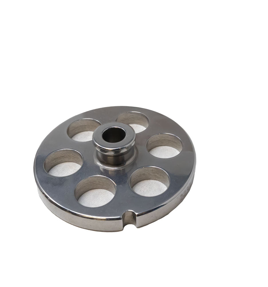 Omcan 11205 #22 One Notch/Round European Style Stainless Steel Plate with Hub, 18mm (3/4")