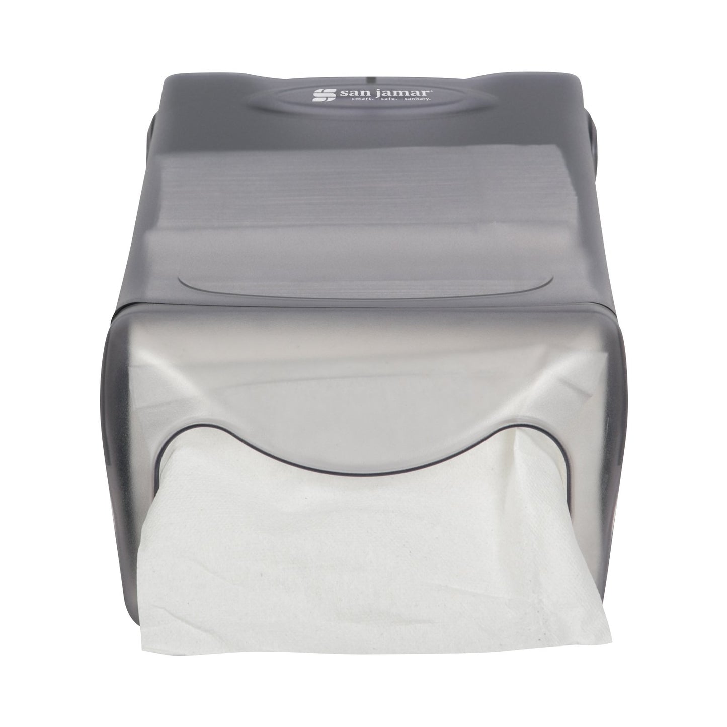 Carlisle H5004CL 550 Napkin Clear/Black Countertop Venue Napkin Dispenser, Mini Interfold