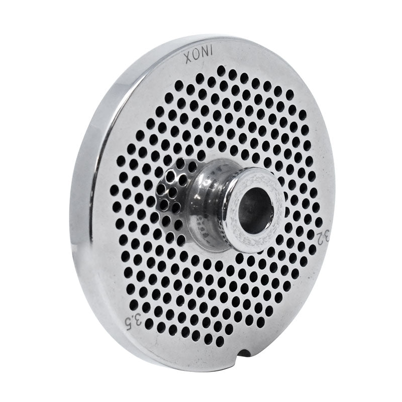 Omcan 37546 #32 One Notch/Round European Style Stainless Steel Plate with Hub, 3.5mm (9/64")