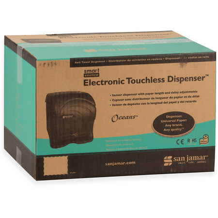 Carlisle T8490TBK Black Pearl ABS Oceans Smart Essence Electronic Roll Towel Dispenser
