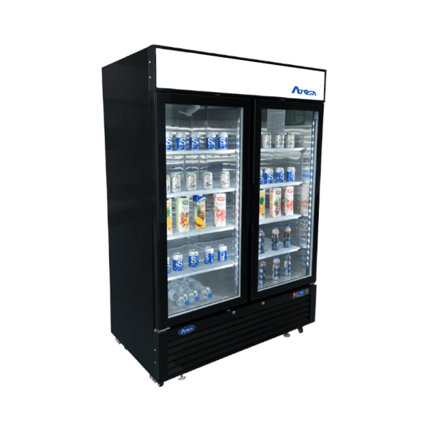 Atosa MCF8733GR 39" Black Double Glass Door Merchandiser Refrigerator