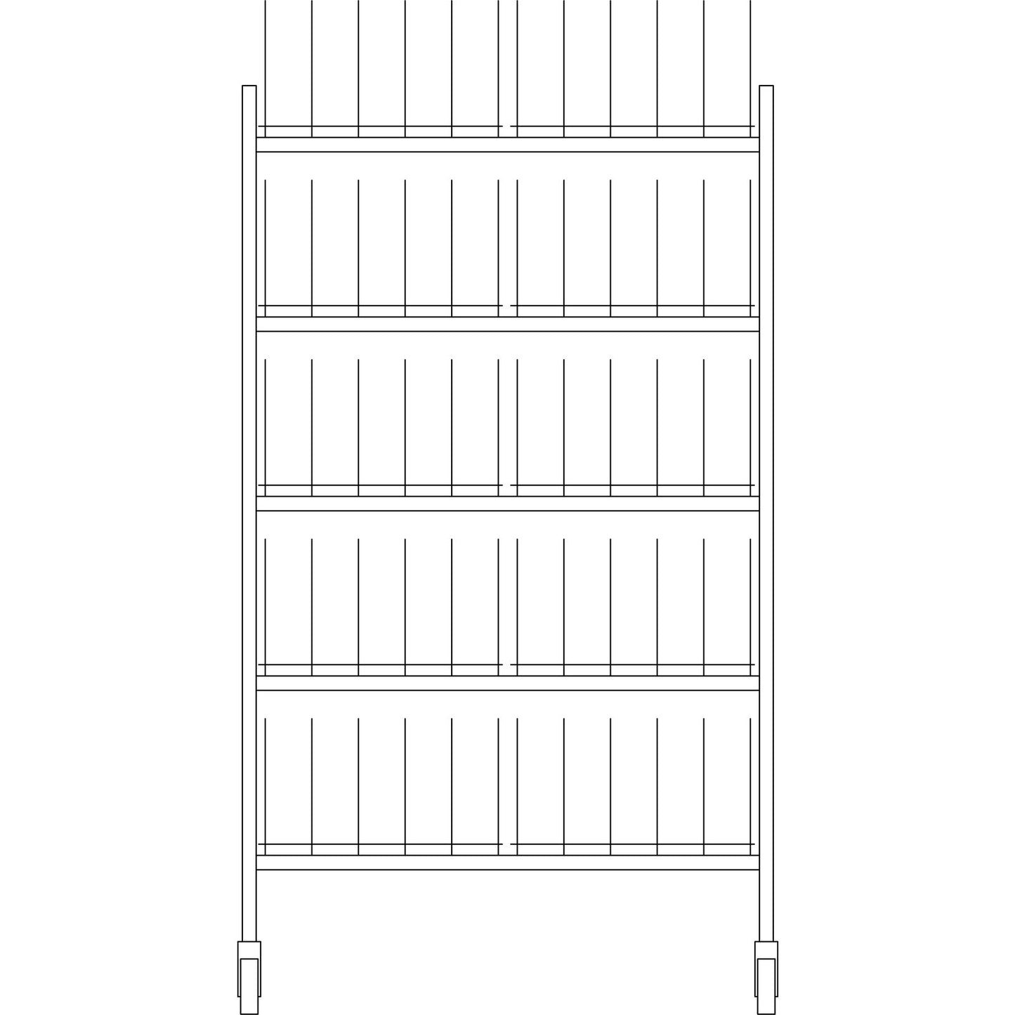 Dinex DX1173X100 100 Domes or 200 Bases 40" x 20.25" x 73" Stainless Steel Drying and Storage Cart