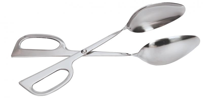 Omcan 80425 10-inch Stainless Steel Scissor Salad Tongs - Double Spoons