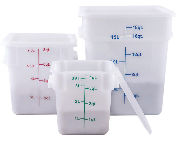 Winco PESC-4 4 Qt. White Polypropylene Storage Container