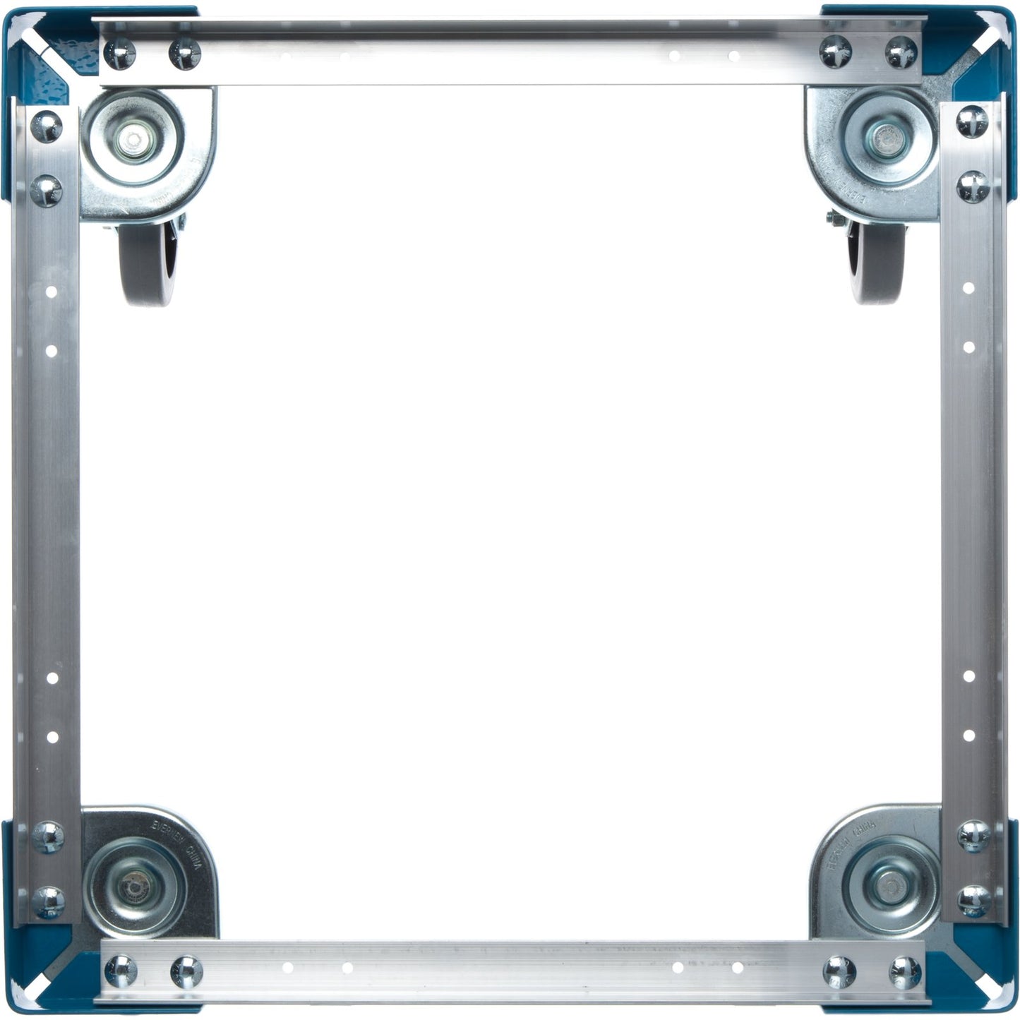 Carlisle C2222A14 300 lb 20.63" x 20.63" x 36.5" Blue Aluminum E-Z Glide Open Dolly With Handle