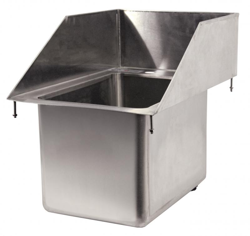 Omcan 39786 10" x 14" x 10" Single Stainless Steel Drop in Sink with 6" Left-Back-Right Splash