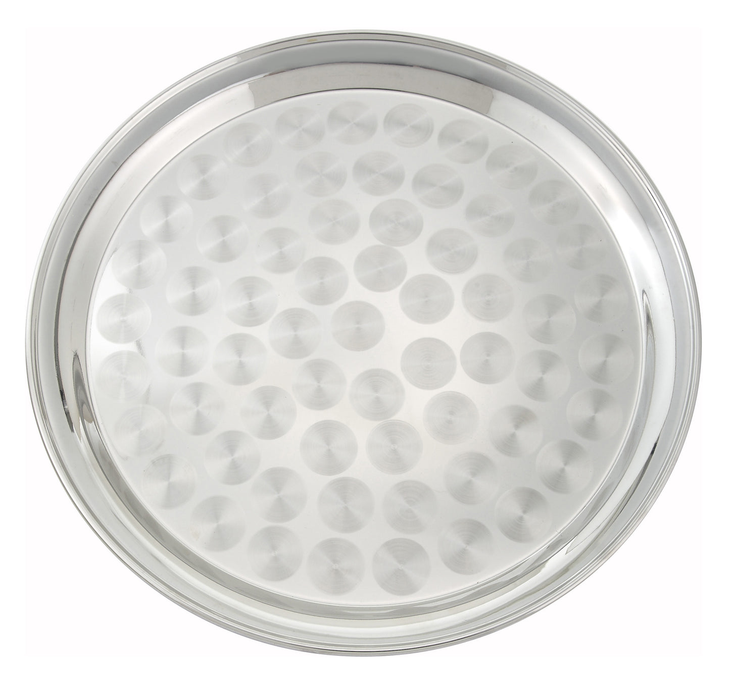 Winco STRS-16 16" Swirl Pattern Stainless Steel Service Tray