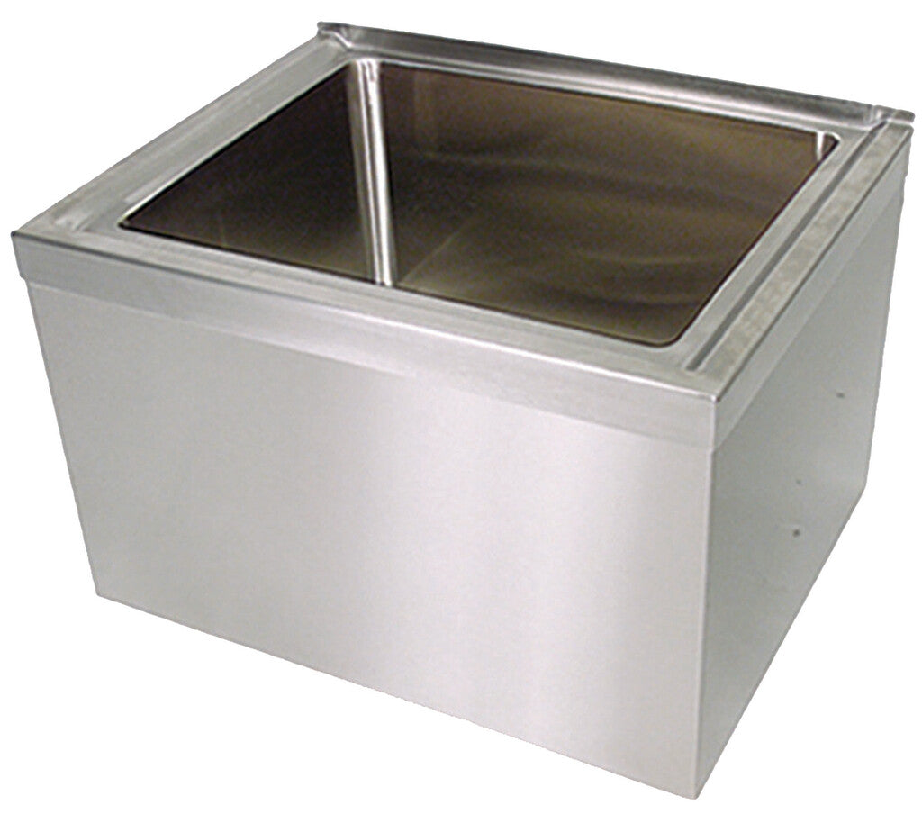 BK Resources BKMS-1620-12 Stainless Steel Mop Sink w/ Floor Mount, Includes Basket Drain DIM 20L x 16W X12D