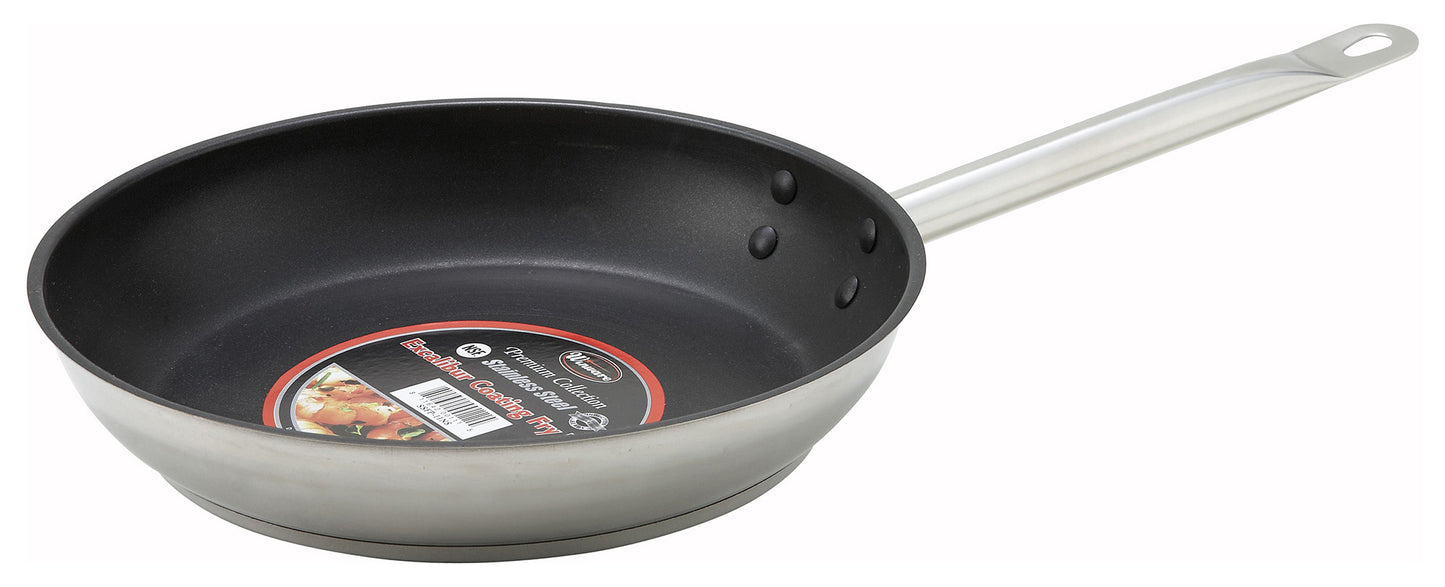 Winco SSFP-11NS 11" Stainless Steel Fry Pan, Non-Stick
