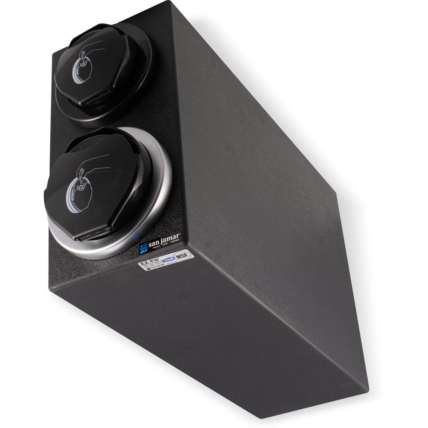 San Jamar L2912BK Black EZ-Fit Lid Dispenser L2200C and L2400C Trim Rings Cabinet