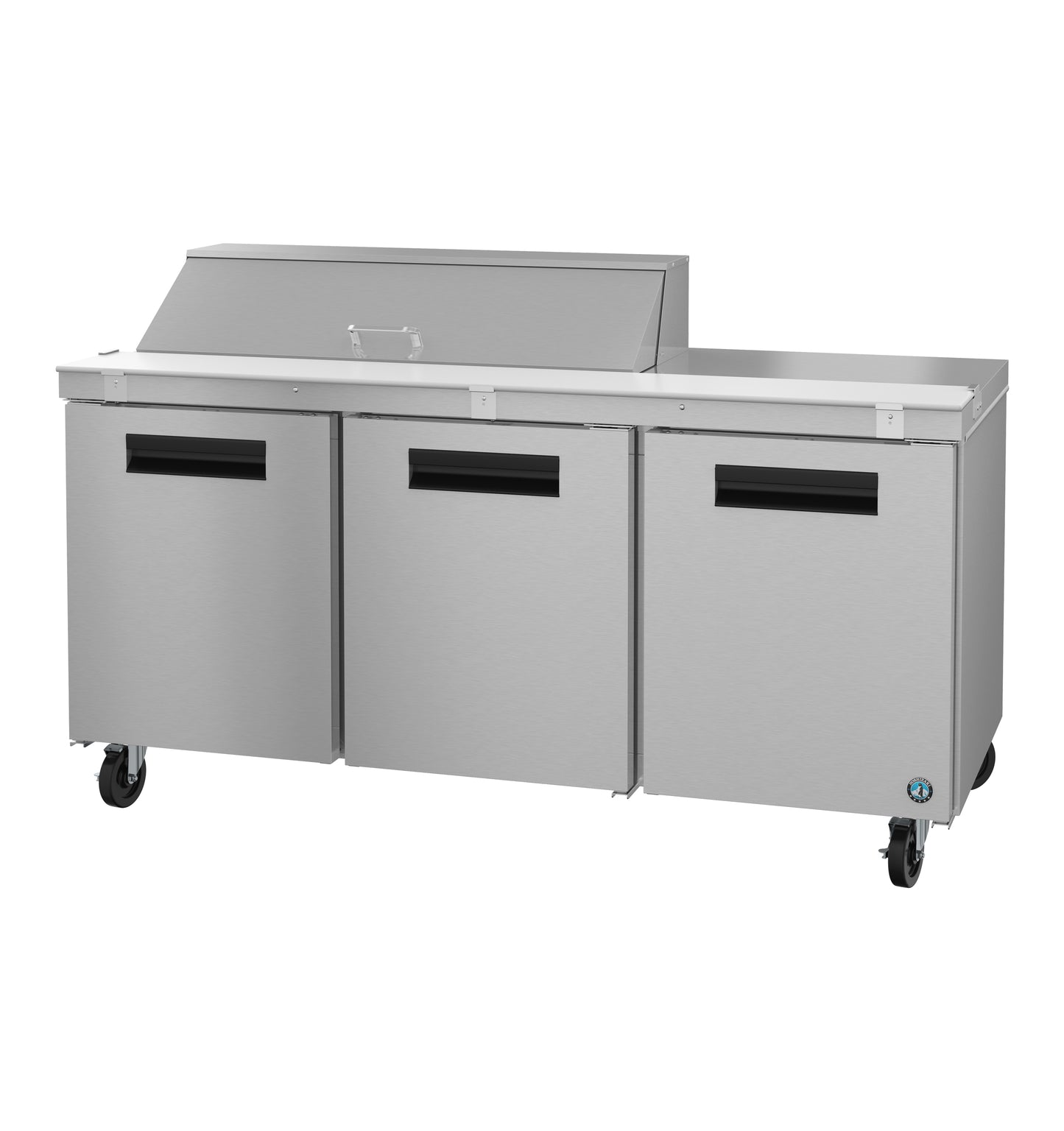 Hoshizaki SR72B-12 Three Section Stainless Doors Sandwich Prep Table Refrigerator