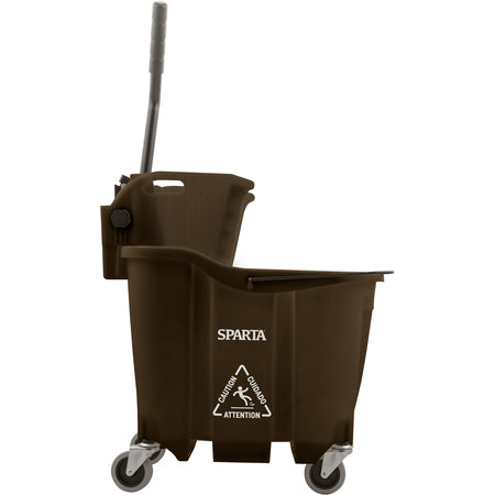 Sparta 8690401 35 Qt Brown Polypropylene OmniFit Mop Bucket Combo: Side Press Wringer