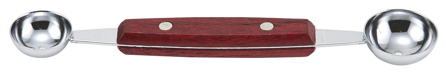Winco MB-1 Double-Sided Melon Baller, Wooden Handle
