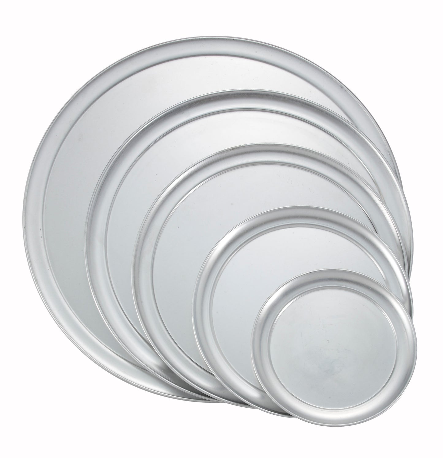 Winco APZT-15 15" Aluminum Wide Rim Pizza Tray