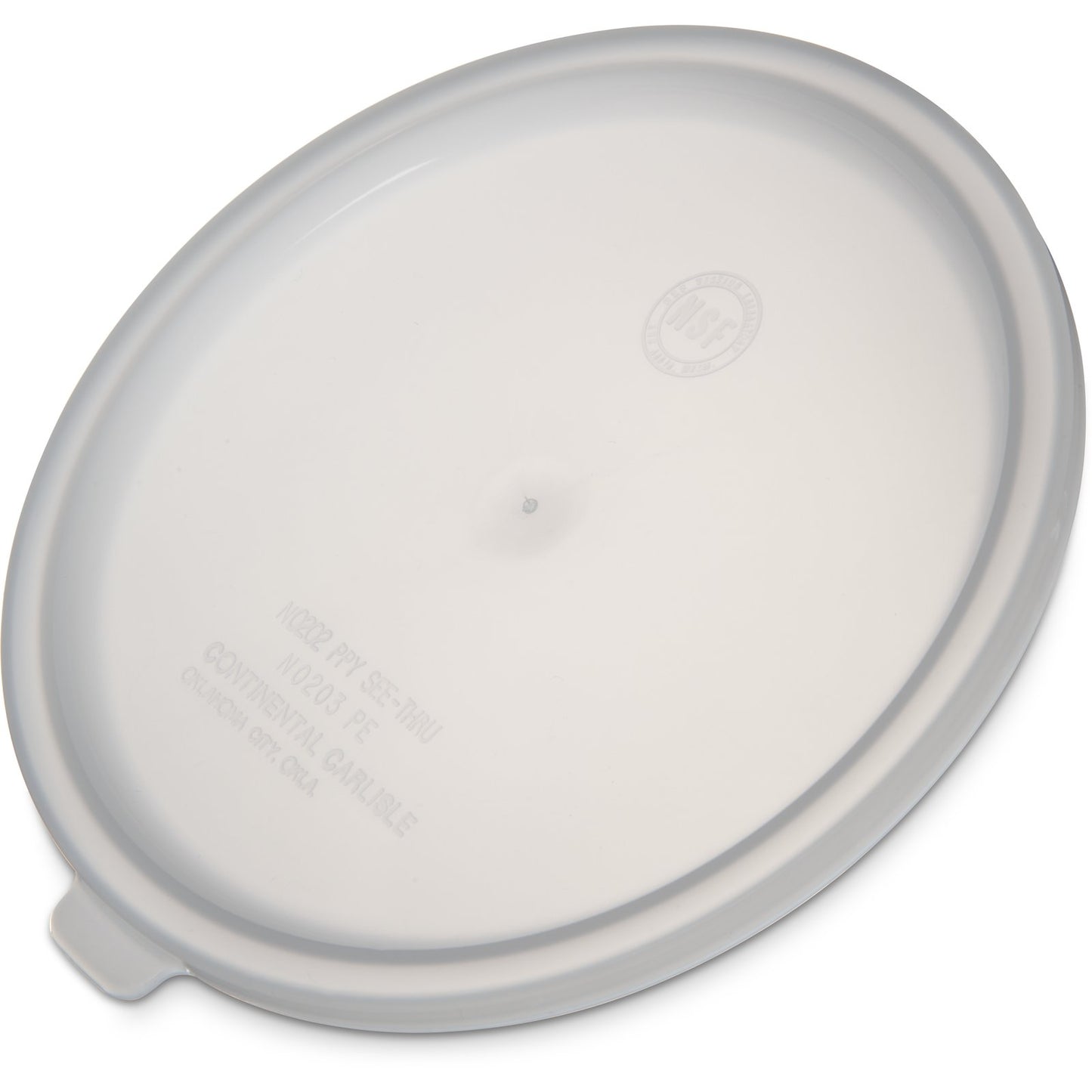 Carlisle 20302 2-3 1/2 Qt White Polyethylene Bain Marie Food Storage Container Lid
