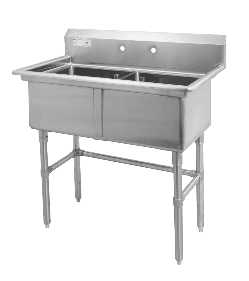 Thorinox TDS-1818-0 18" X 18" Double Sink with No Drainboard