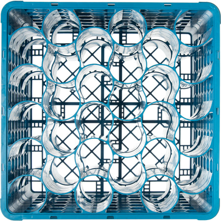 Carlisle RW30-314 Carlisle Blue 30 Compartment Polypropylene OptiClean NeWave Glass Rack with 4 Integrated Extenders