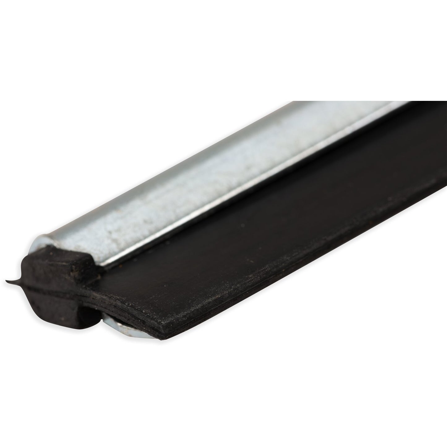 Carlisle 4007000 12" Black Flo-Pac Professional Single-Blade Rubber Window Squeegee with a Zinc Plated Steel Handle