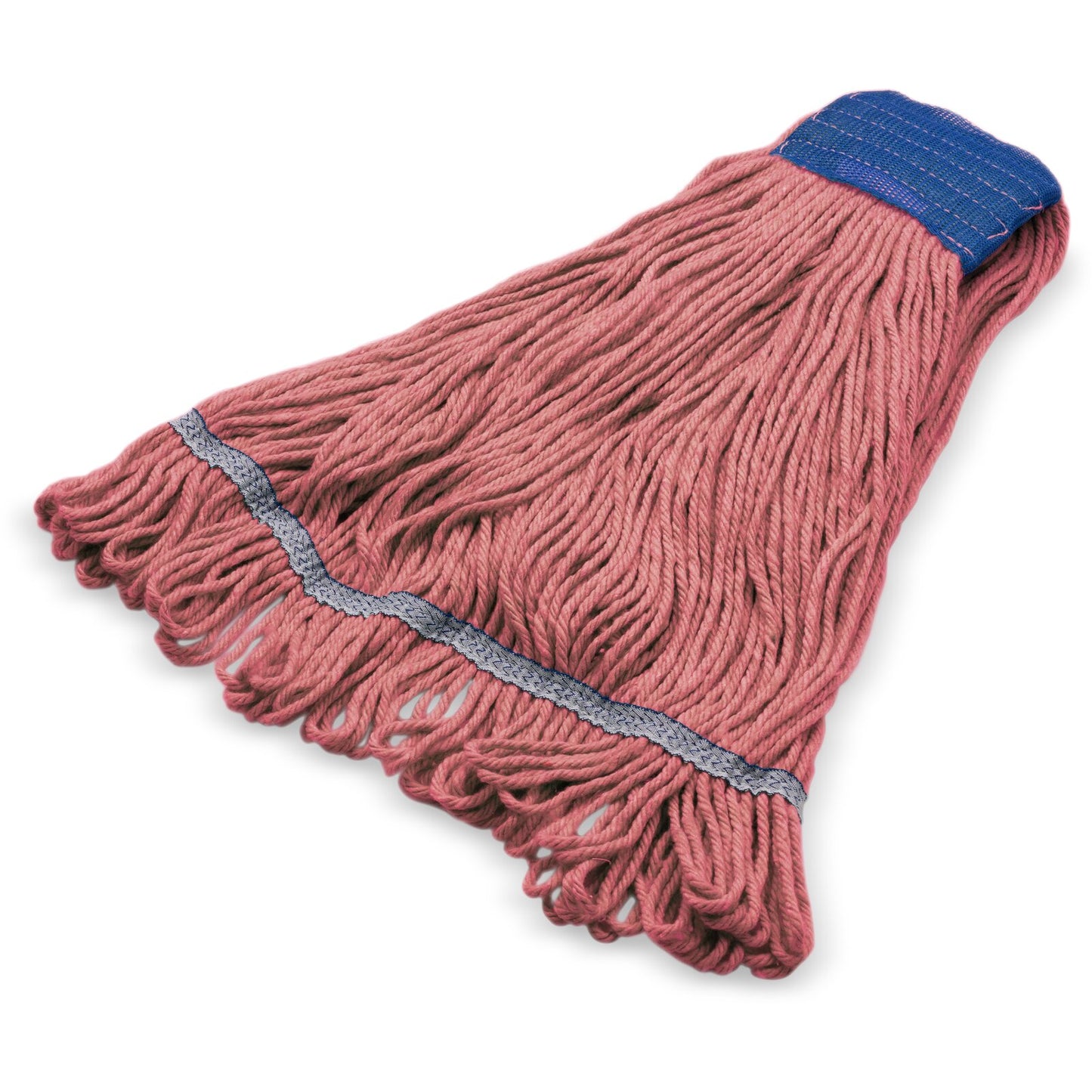 Carlisle 36943005 X-Large Red Synthetic/Cotton Blend 4 Ply Looped End Mop w/ Blue Band