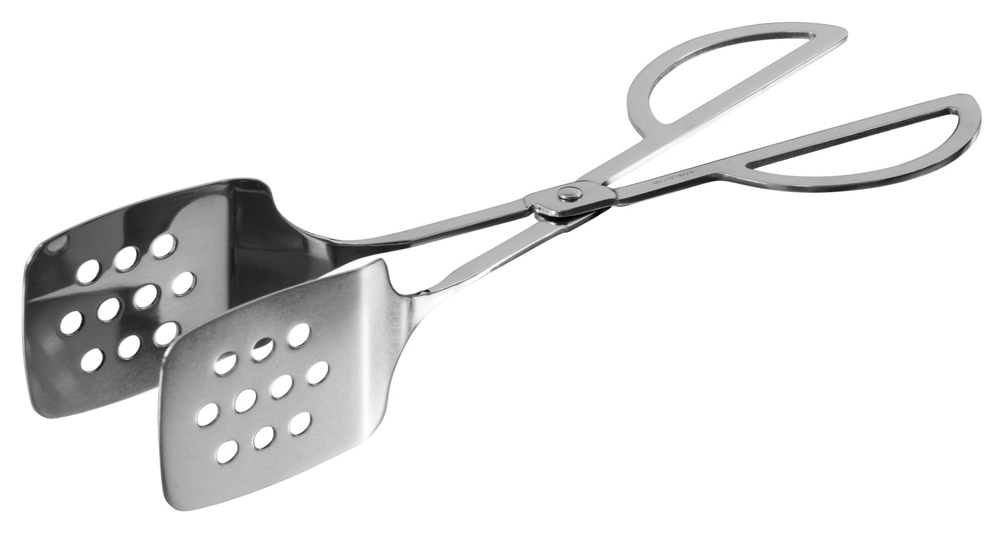 Winco PT-10P 10" Stainless Steel Pastry Tong, Perforated Scissor Style
