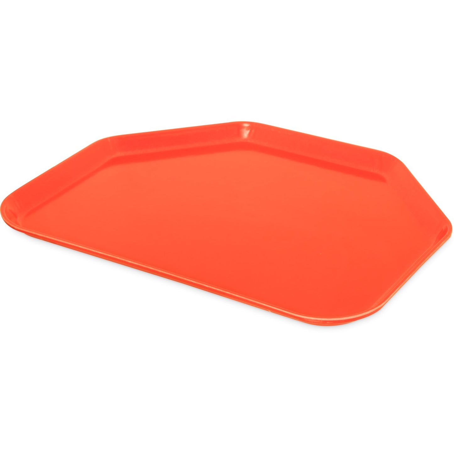 Carlisle 1713FG018 18" x 14" Orange Trapezoid Glasteel Fiberglass Tray