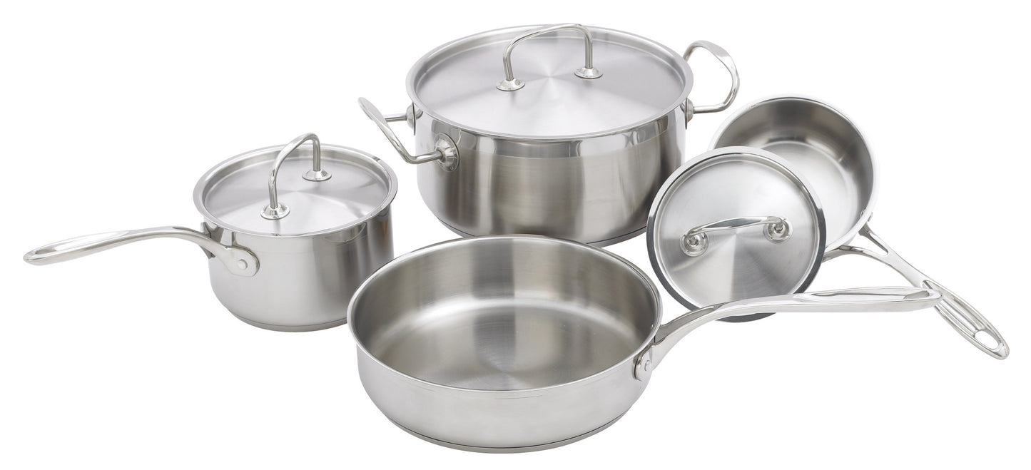 Winco SPC-7H Stainless Steel 7-Piece Cookware Set
