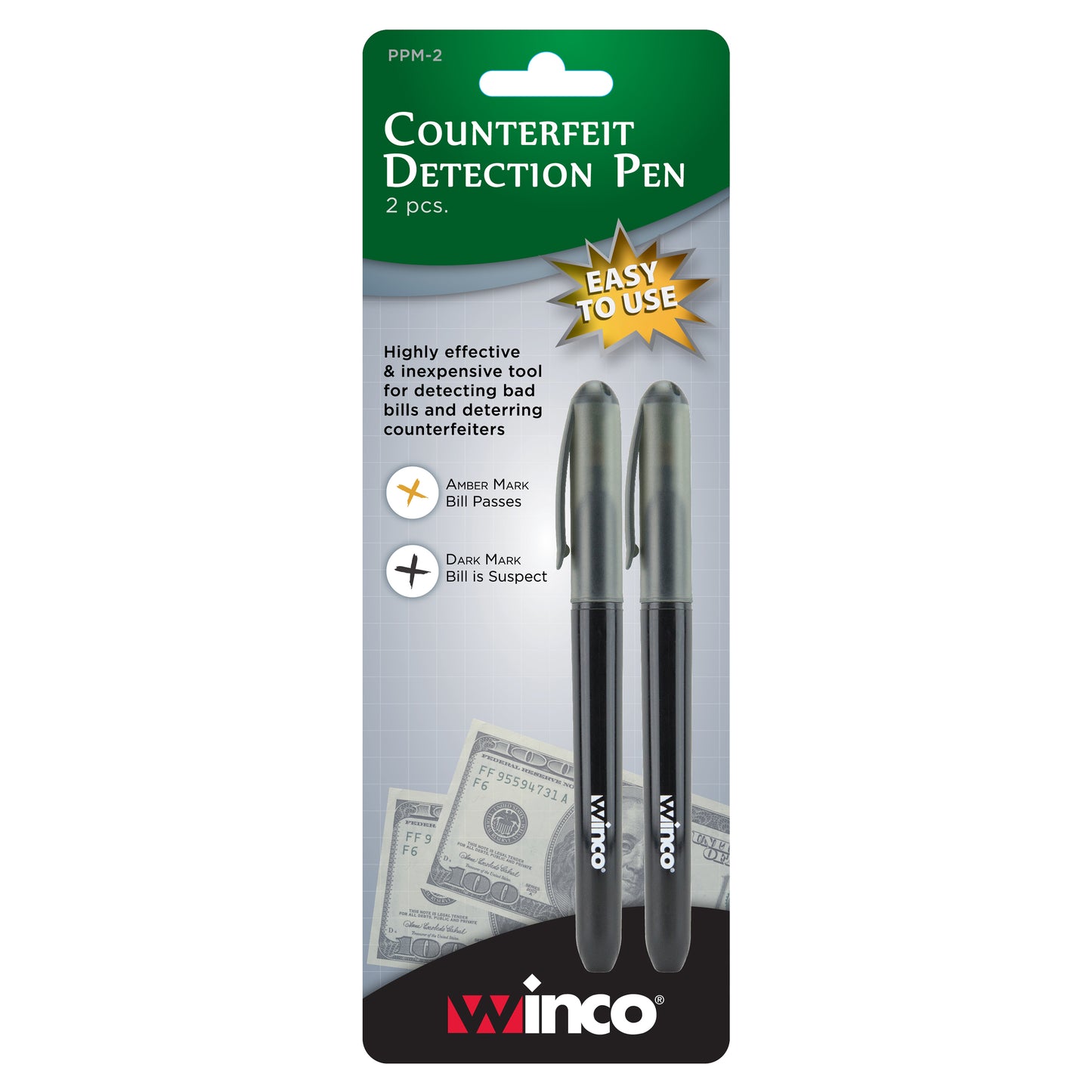Winco PPM-2 Counterfeit Detection Pen (2pcs/pack)