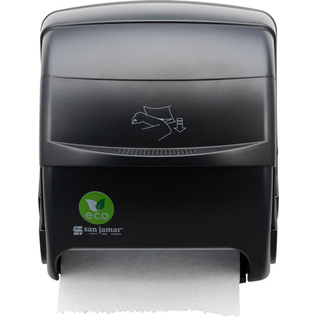 San Jamar T850REBK Black Classic ecoLogic Integra Lever Roll Towel All Core Sizes