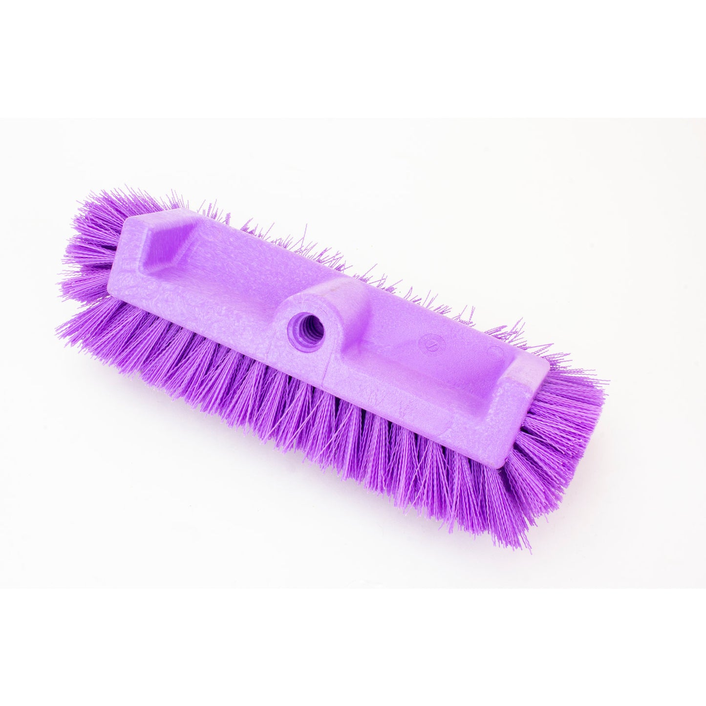 Carlisle 40422EC68 12" Purple Color Coded Mult-Level Floor Scrub Brush with End Bristles