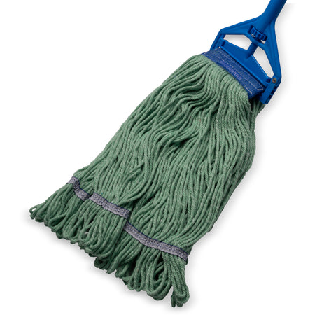 Carlisle 36943009 X-Large Green Synthetic/Cotton Blend 4 Ply Looped End Mop w/ Blue Band