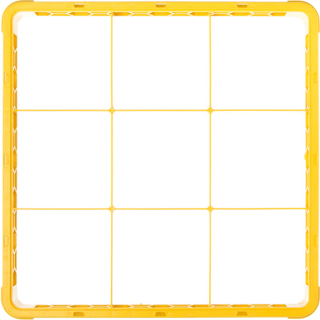 Carlisle RE9C04 Yellow 9-Compartment Polypropylene OptiClean Divided Glass Rack Extender 1.78"