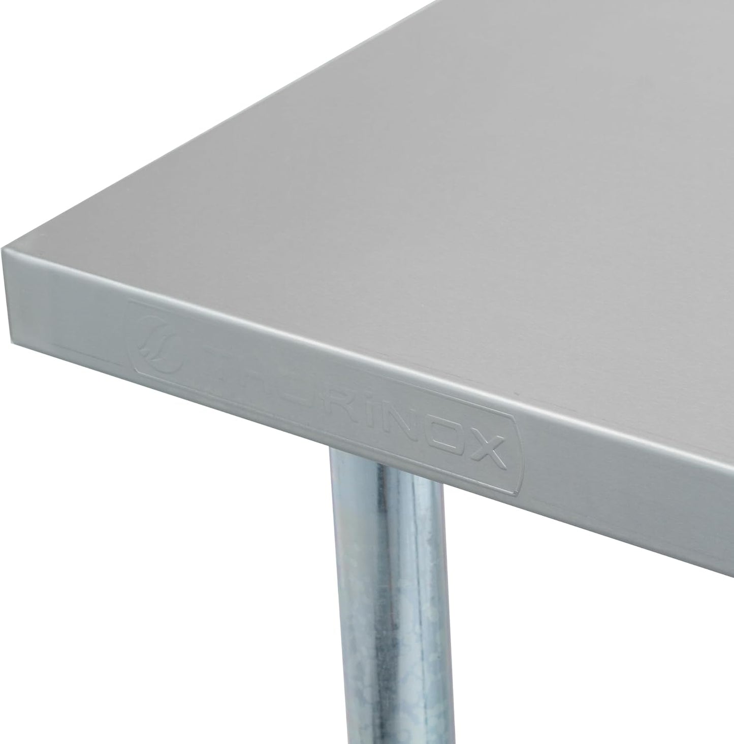 Thorinox DSST-2484-BK 24"x84" Stainless Steel Work Table with Backsplash & Galvanized Steel Undershelf & Legs